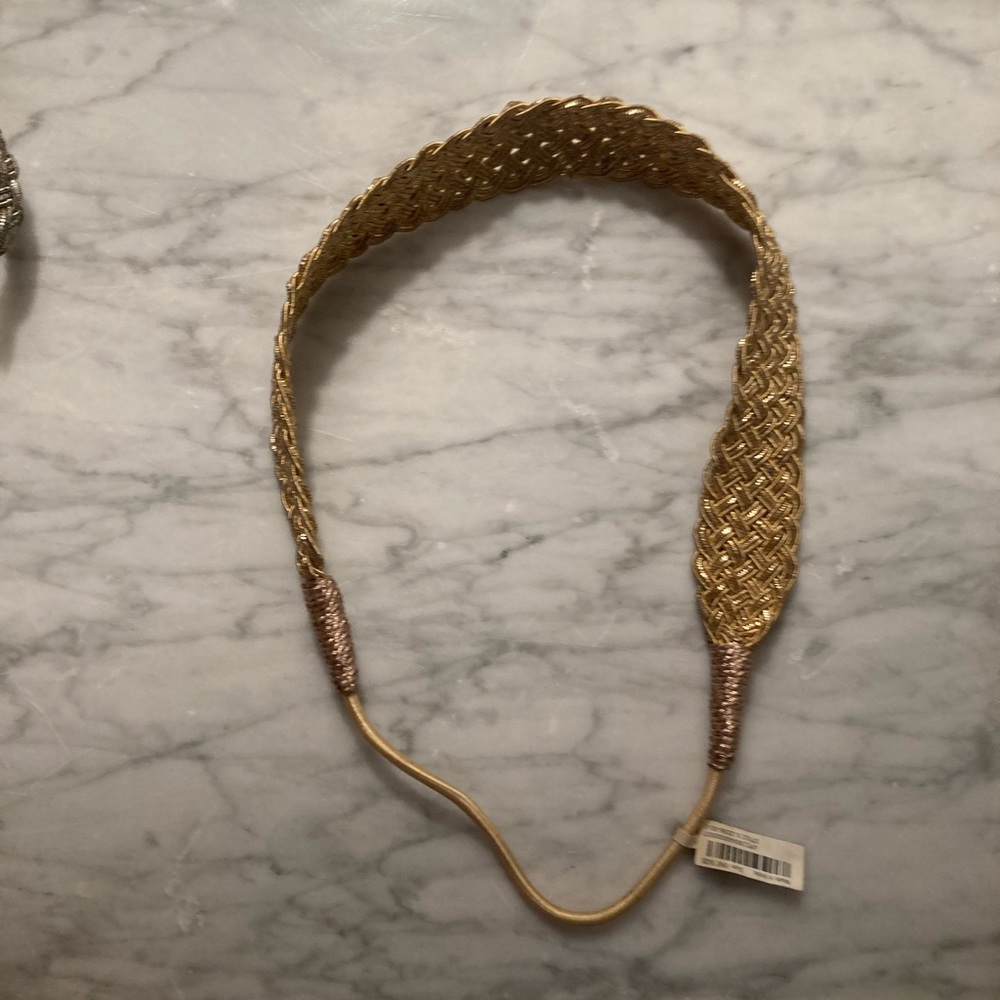 Banana republic gold stretch braided thick headband